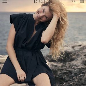 Doen black Alvina dress, organic cotton NWT new small S